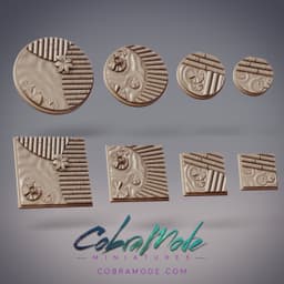 Bamboo Dock Base Pack (8pcs) - Round and Square Versions 3d model