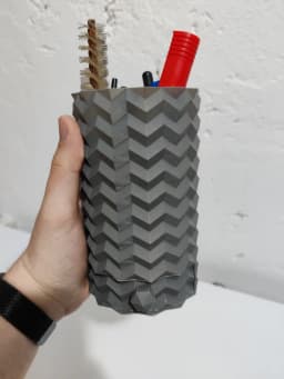 Geometric Origami Pencil pot Pen holder with Drawer 3d model