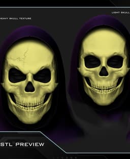 Skeletor mask with moveable jaw 3d model