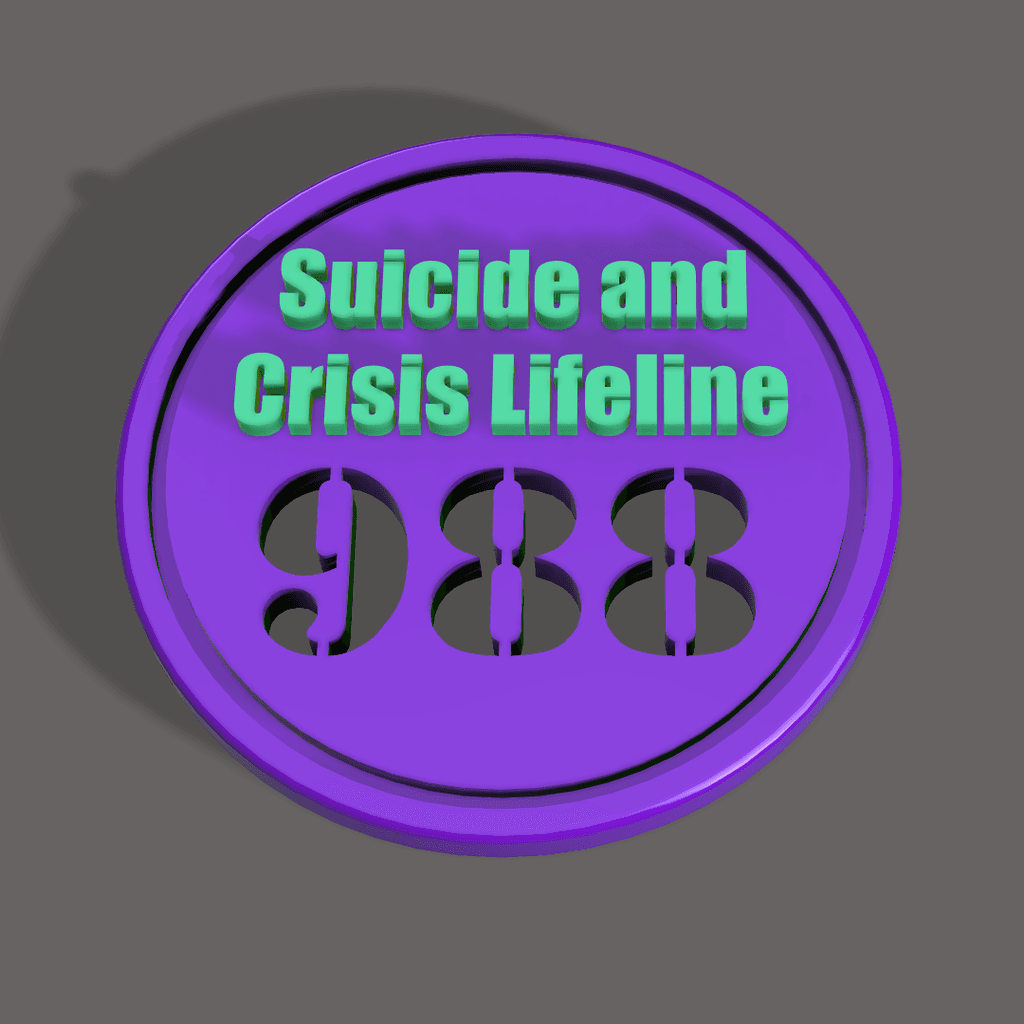 988 Suicide and Crisis Lifeline Coin 3d model