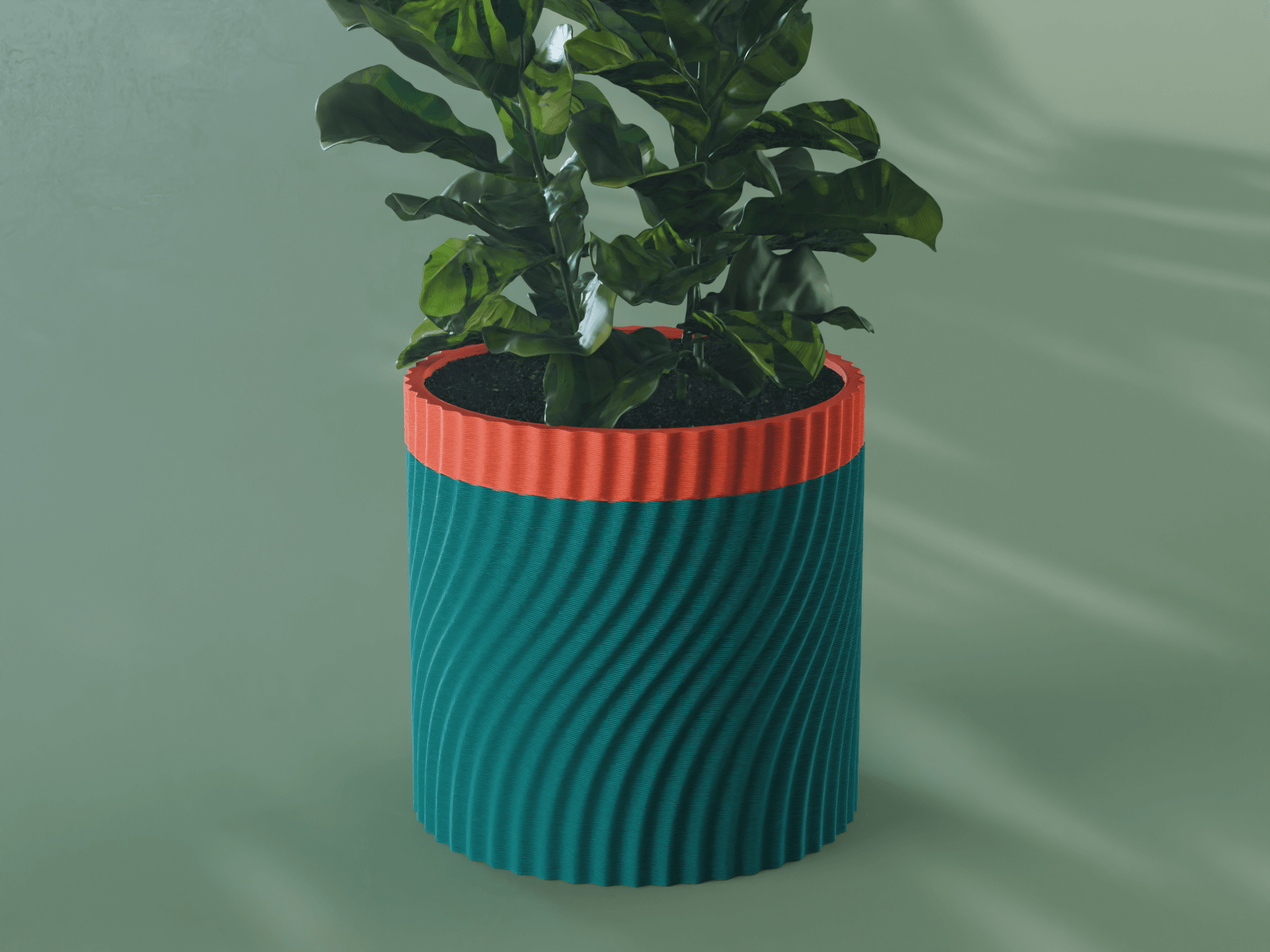 Mizu Planter Pot, Wavy Bezier | Small, Medium, Large | Self Watering and Drip Tray 3d model