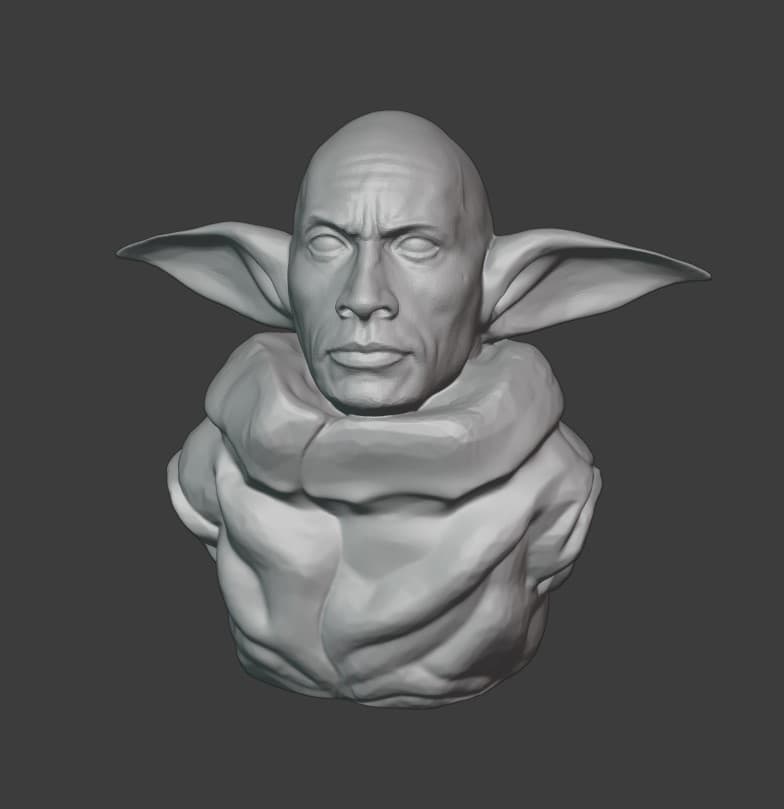 Rockgu (The Rock + Grogu Mashup) 3d model