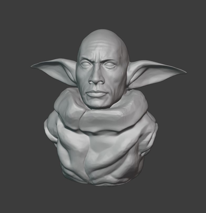 Rockgu (The Rock + Grogu Mashup) 3d model