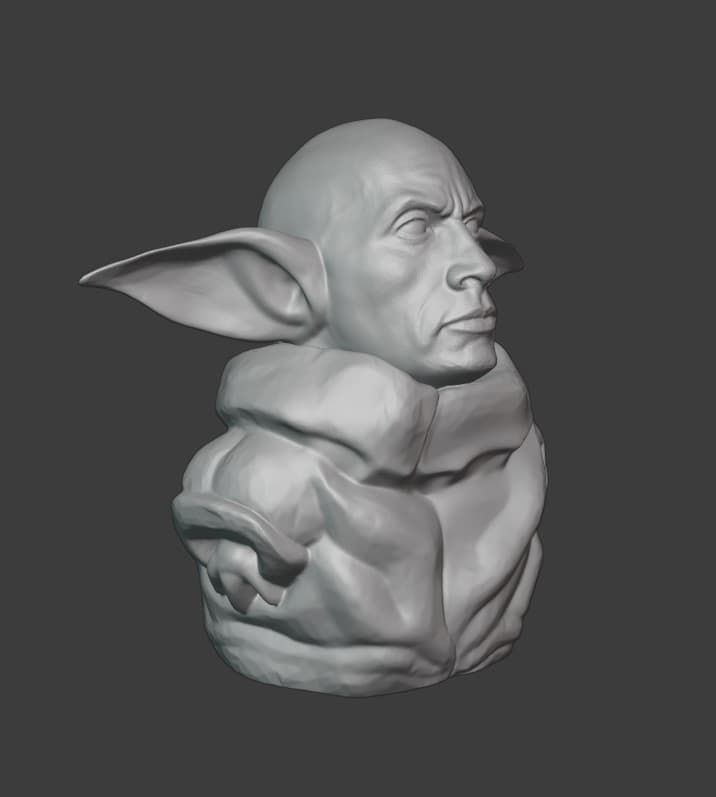 Rockgu (The Rock + Grogu Mashup) 3d model