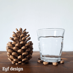 Pine cone Coasters 3d model