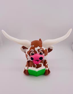 Texas Longhorn Cow Reading 3d model