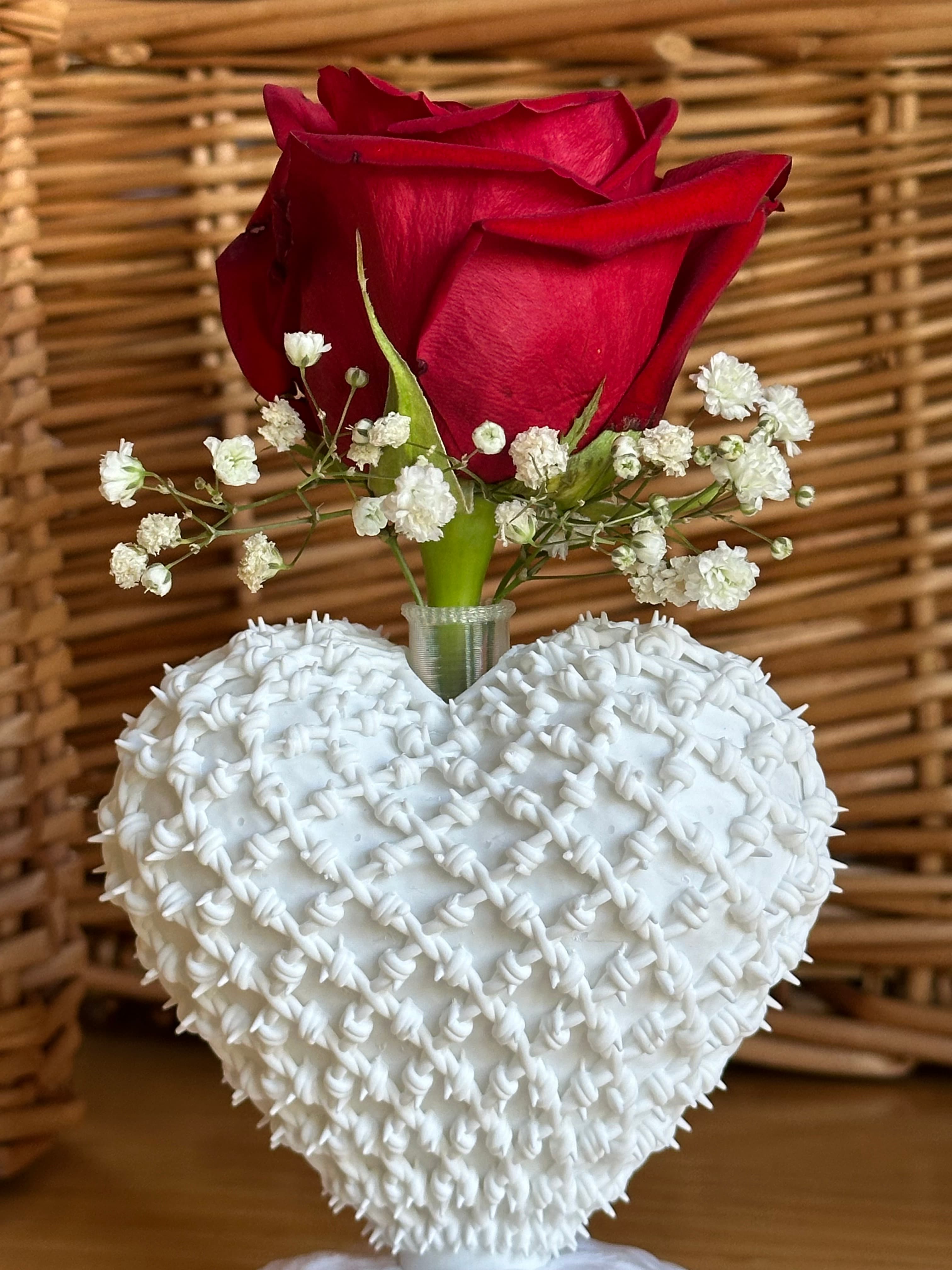 Barbed Wire Heart Flower Holder 3d model