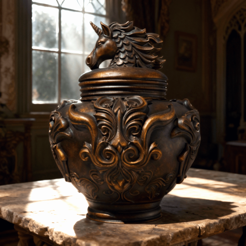 Ornate Unicorn Jar 3d model