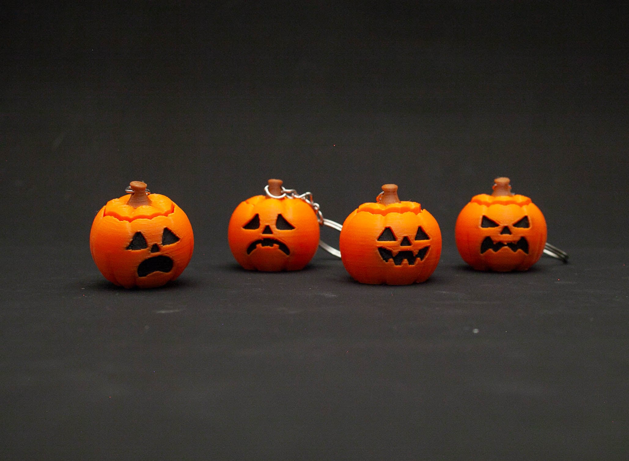 Halloween Pumpkins Clicky Keychains Set 3d model