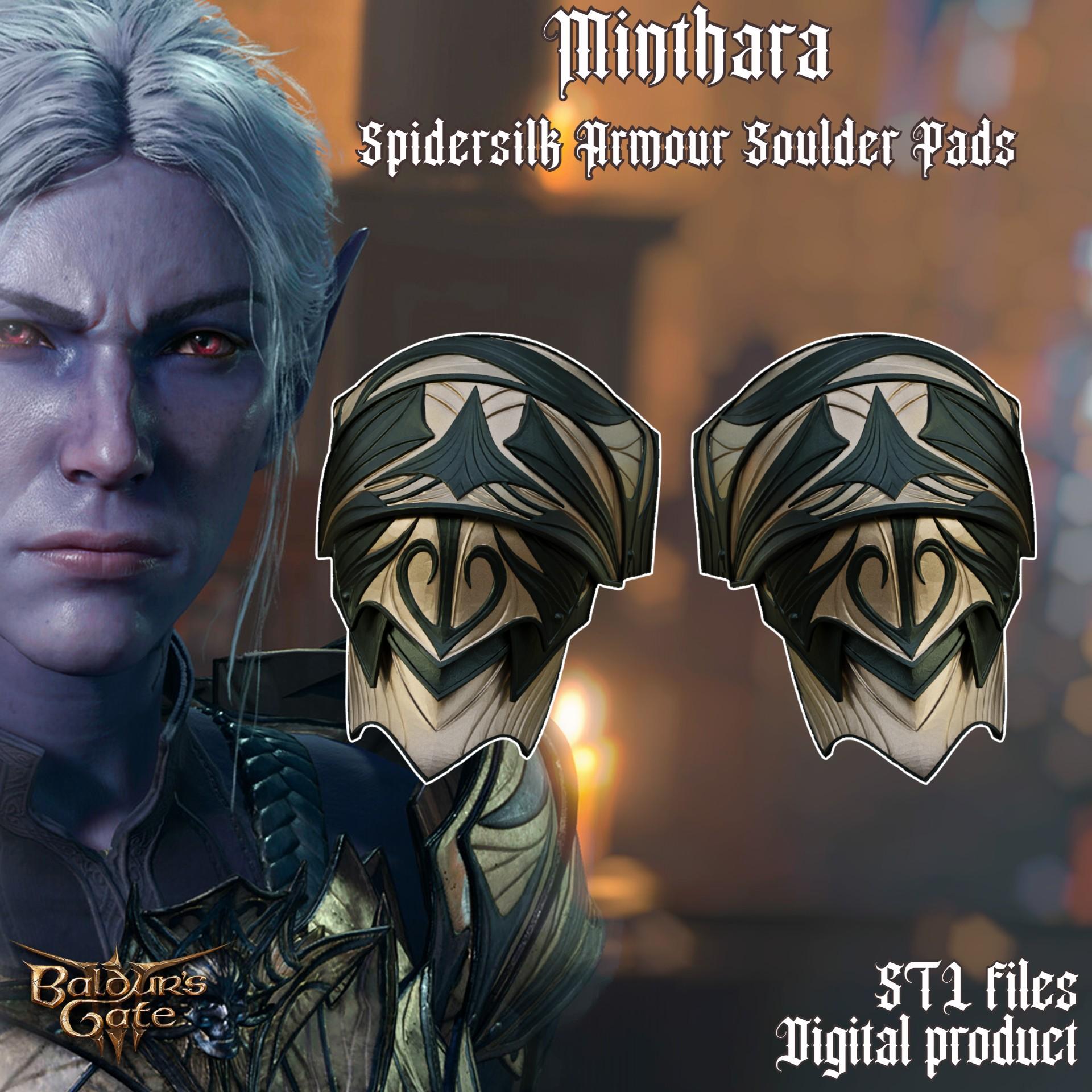 Fantasy Minthara Spidersilk Shoulder Pads Baldrurs Gate 3 STL 3d model