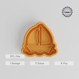 Sailboat Cookie Cutter & Stamp Set, Marine Themes, Small Medium Large Sizes, Perfect for Cookies & Fondant PRODUCT_4501 3d model