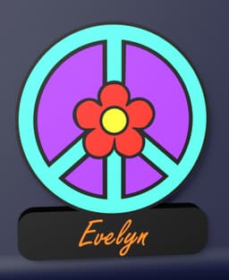 Flower Peace Sign - LED Strip compatible 3d model