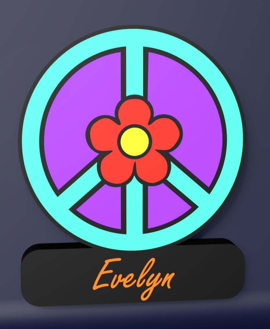 Flower Peace Sign - LED Strip compatible 3d model