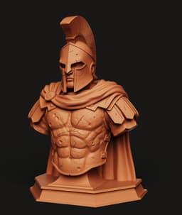 Spartan Warrior Bust | Ancient Greek Soldier Statue | Molon Labe 3D Print 3d model