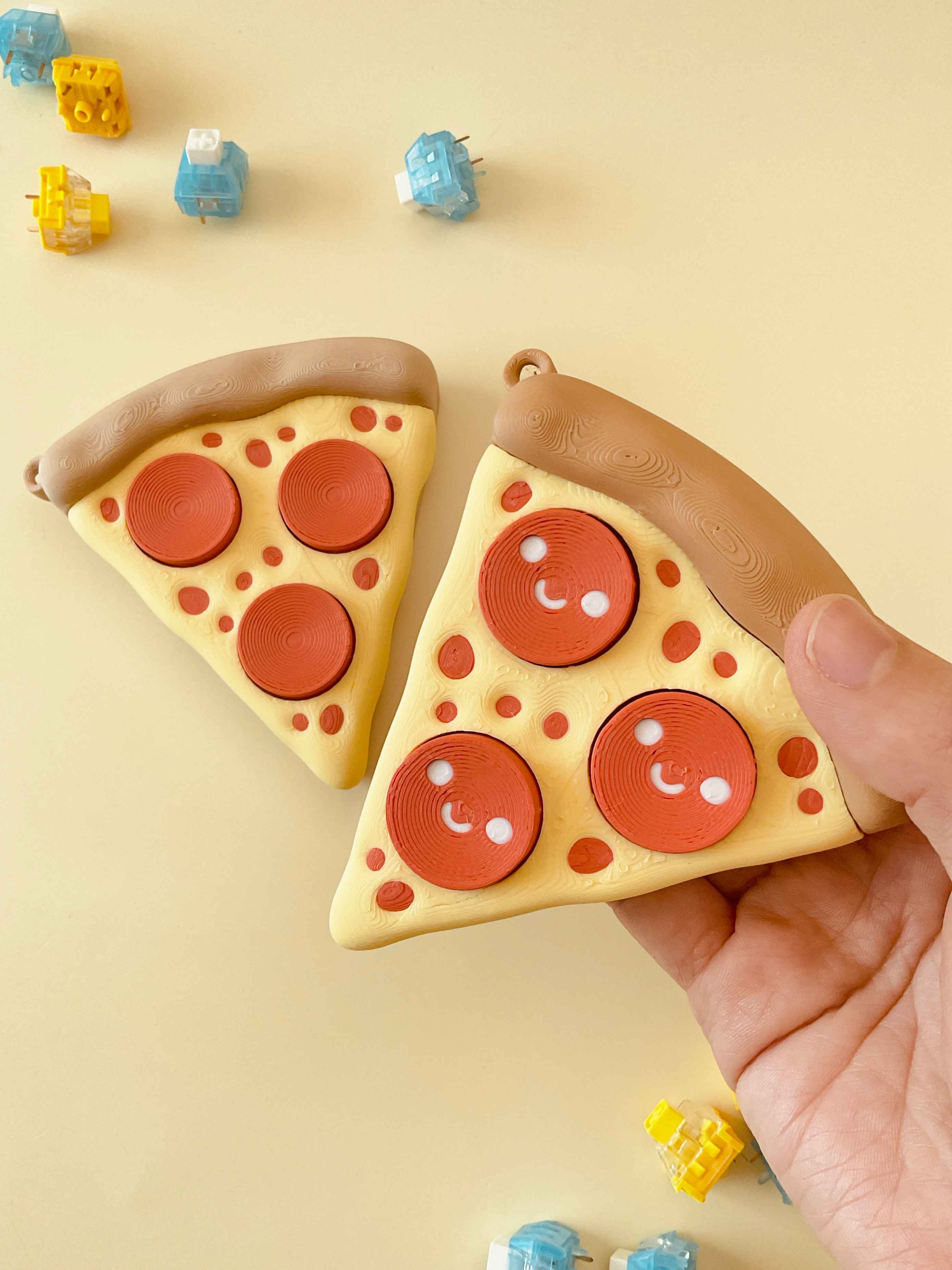 Pizza Slice Multi Clicker Keychain Fidget Toy 3d model