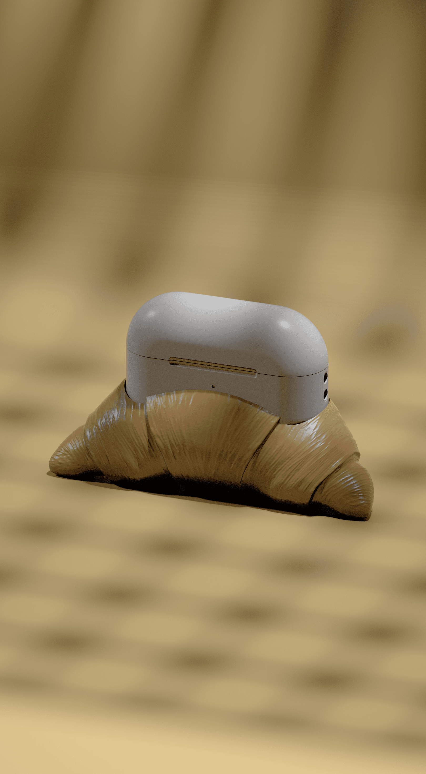 Croissant Airpods Pro 1/2 case/stand 3d model