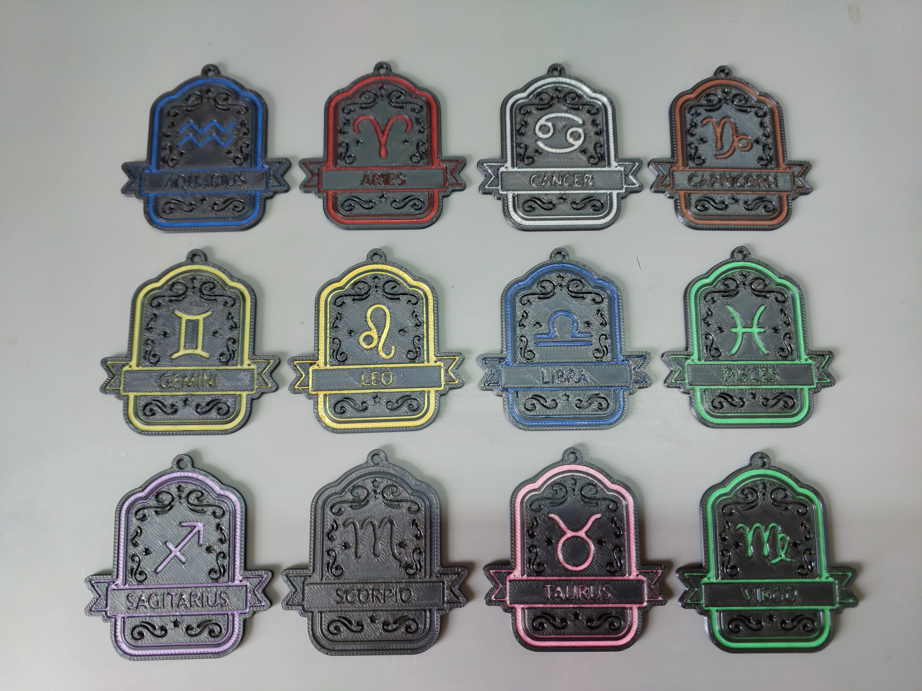 Signs of the Zodiac Keychains 3d model
