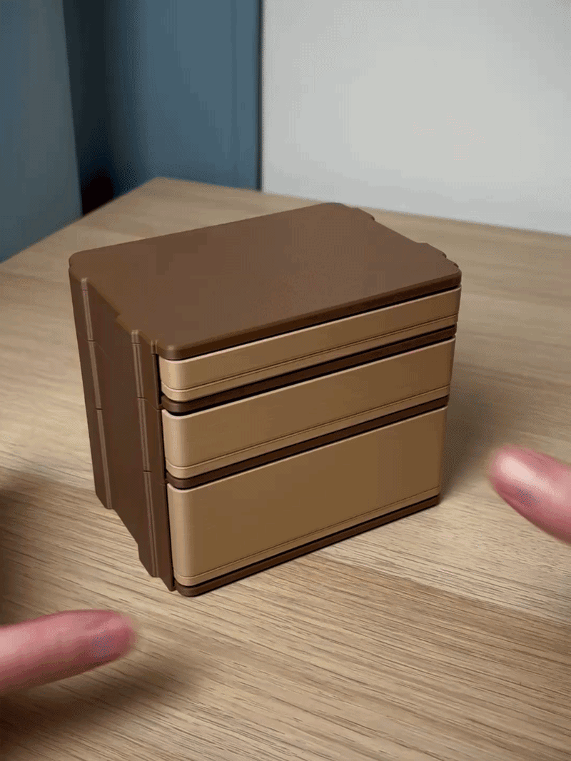 Modular Desk Drawer 2x3 Gridfinity | Push Lock 3d model