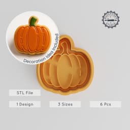 Pumpkin Shape Cutter & Stamp Set, 6-Piece, Perfect for Cookies & Fondant, S/M/L, Autumn Vegetable Designs PRODUCT_1068 3d model