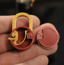 Miniature working lock - keychain 3d model