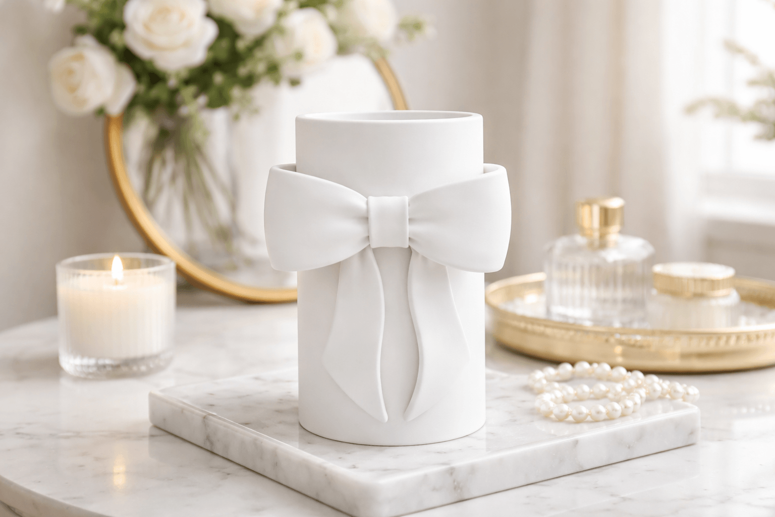 Bow Vase – Minimalist Vase with Sculptural Ribbon Detail 3d model