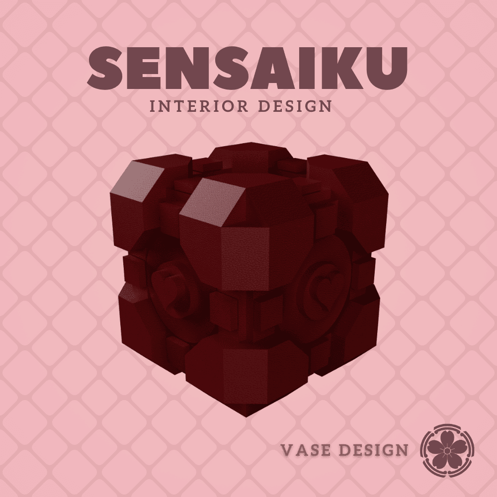 19. Cube 19 Custom Vase Design - Ikebana Home Decoration 3d model