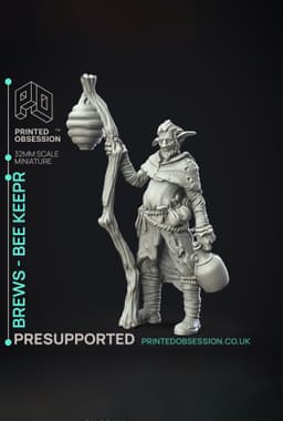 Brews - The Bee Keeper - Not The Bees - PRESUPPORTED - Illustrated and Stats - 32mm scale 3d model