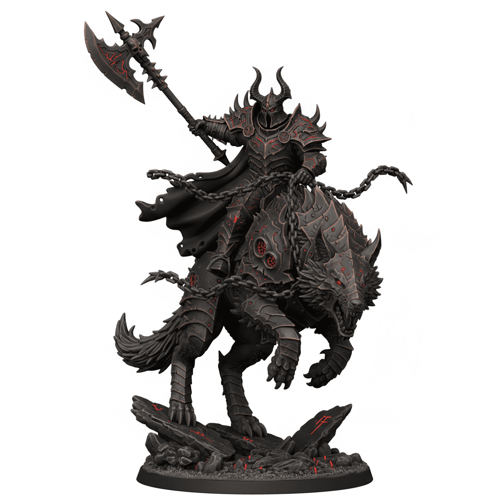 Infernal Beast Rider Chained Wolf Premium STL Design 3d model