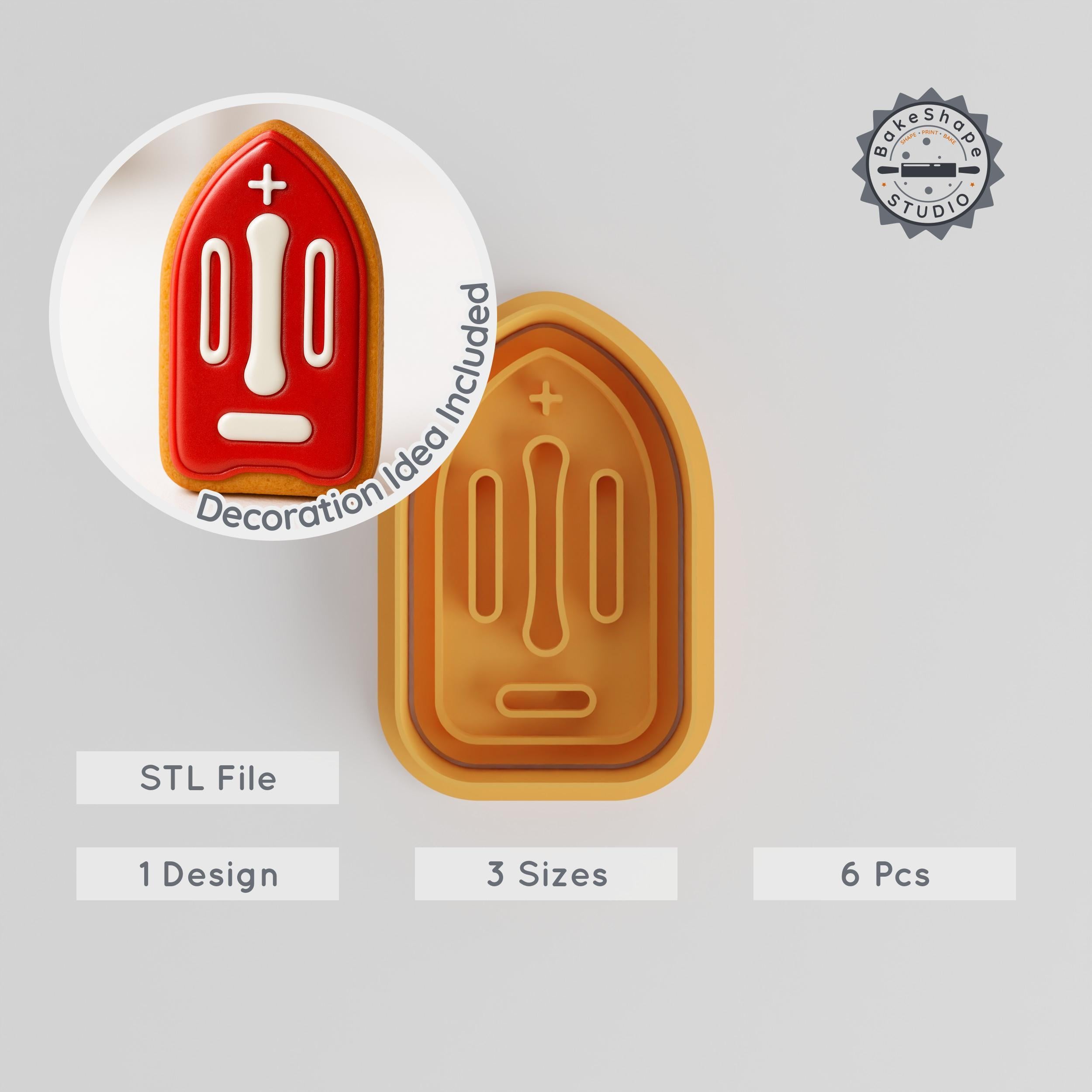 Beach Lifeguard Board Cookie Cutter & Stamp, 3 Sizes Set, Water Safety Decor, Perfect for Cookies & Fondant PRODUCT_1111 3d model