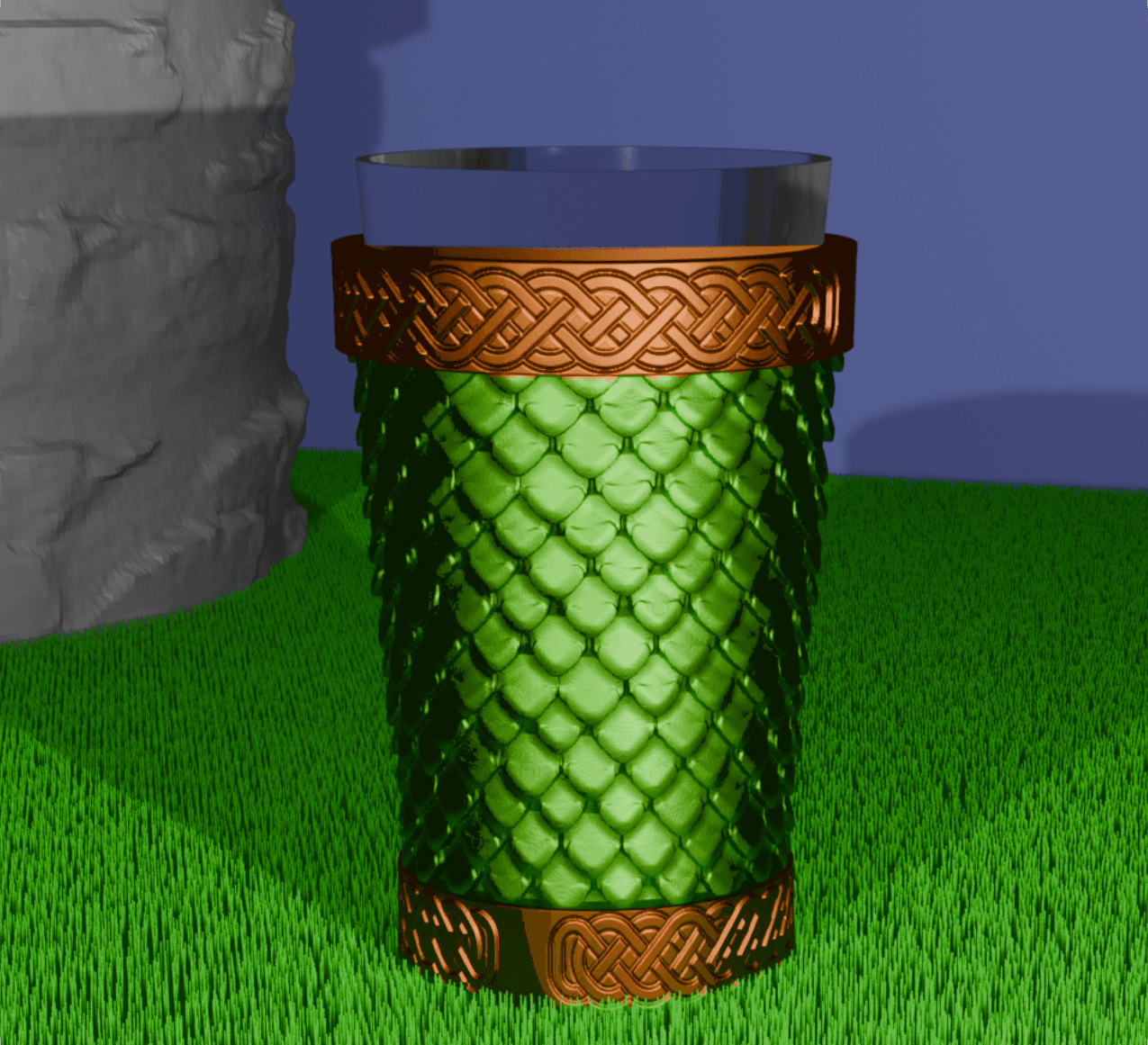 Dragon Scale Pint Glass Holder / Koozie 3d model