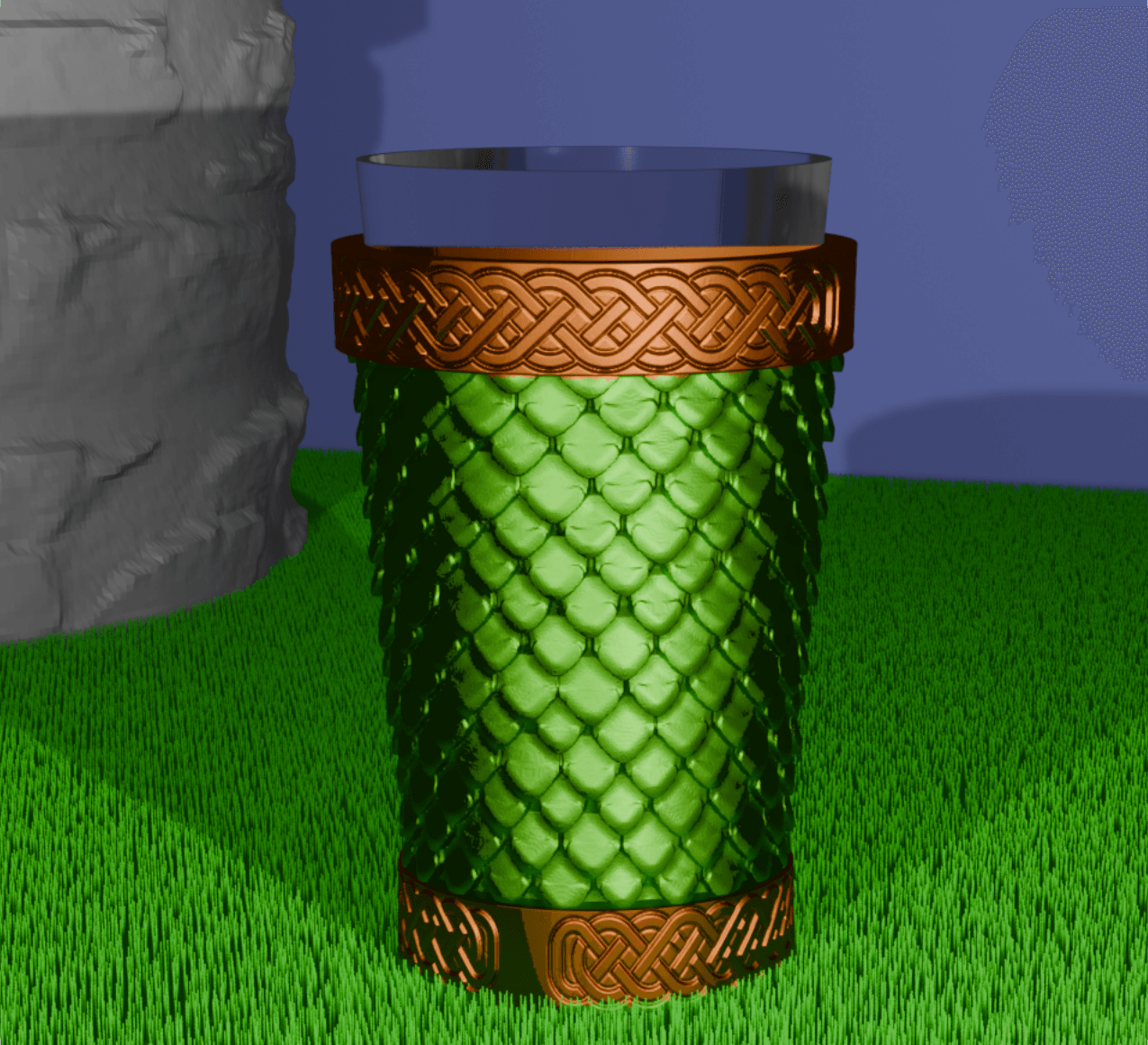 Dragon Scale Pint Glass Holder / Koozie 3d model