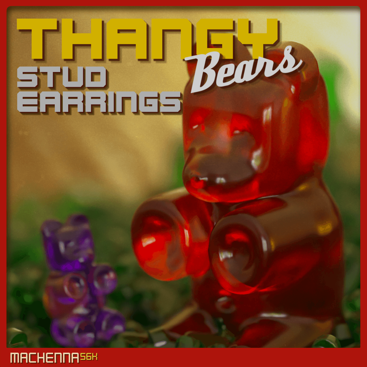 Thangy Bear | Stud Earrings 3d model