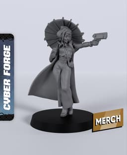 Kimiko - With Free Cyberpunk - Sci-Fi Gift Ideas for RPG and Wargamers 3d model