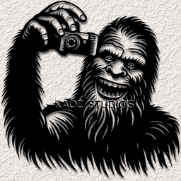 bigfoot wall art sasquach wall decor funny camera big foot tourist decoration 3d model