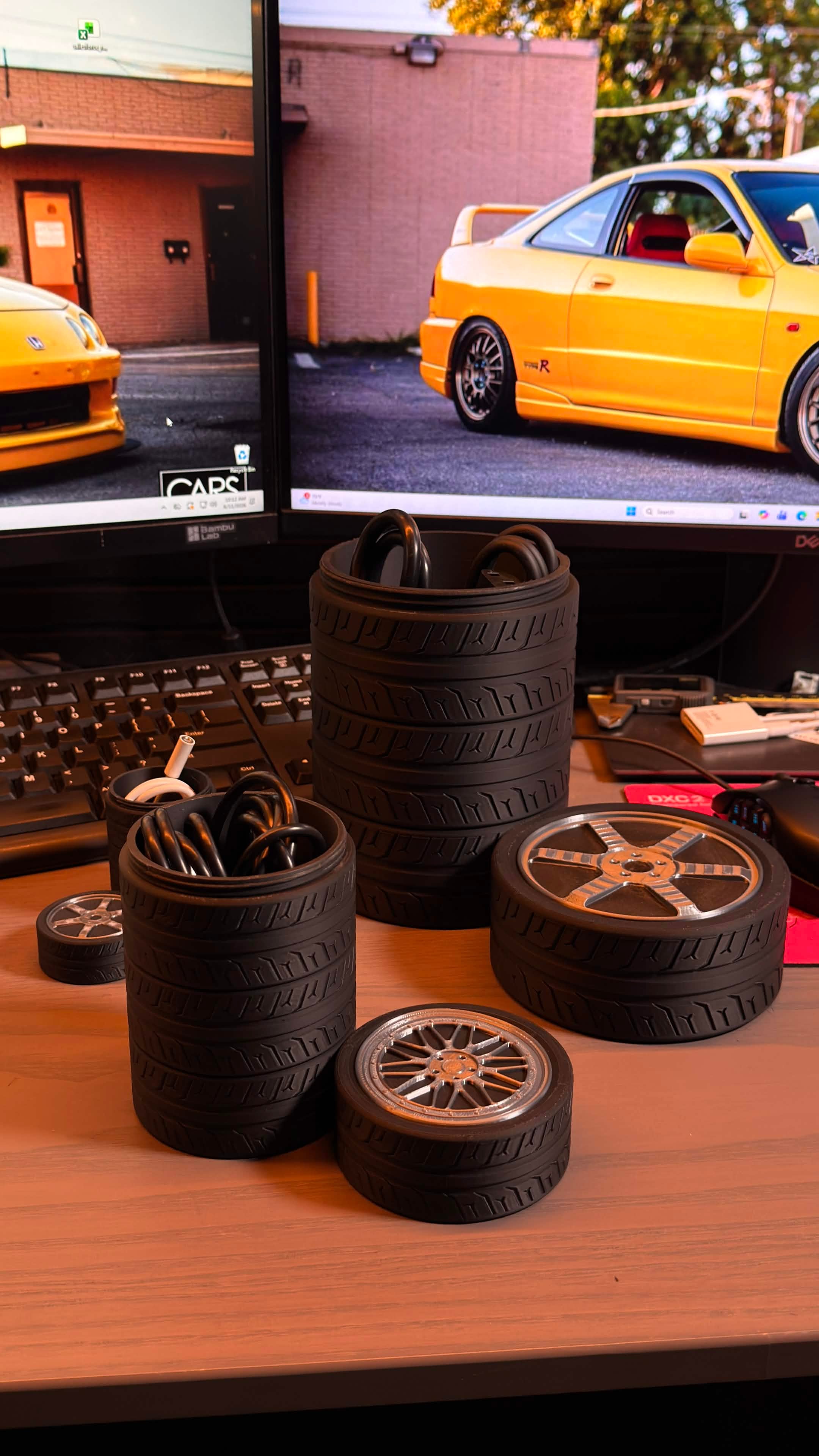 Wheel and Tire Stack Containers - 3 Sizes 3d model