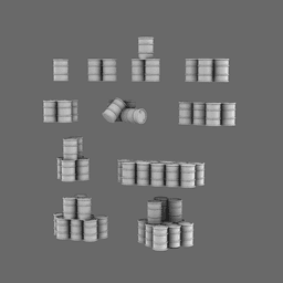 BWTF Scenic Oil Drums Ver 01 3d model