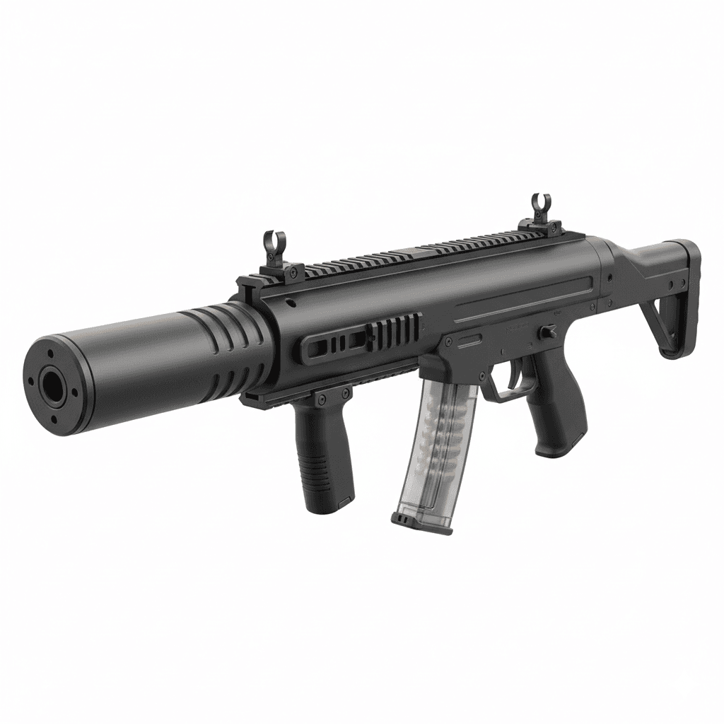 Gun MP7 Integrated Suppressor Variant 3d model