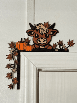 Door Corner Fall Decor Highland Cow Autumn Decor Thanksgiving Highland Cow Decor 3d model