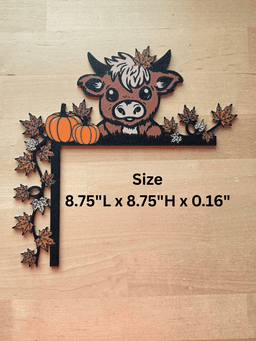 Door Corner Fall Decor Highland Cow Autumn Decor Thanksgiving Highland Cow Decor 3d model