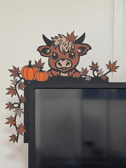 Door Corner Fall Decor Highland Cow Autumn Decor Thanksgiving Highland Cow Decor 3d model