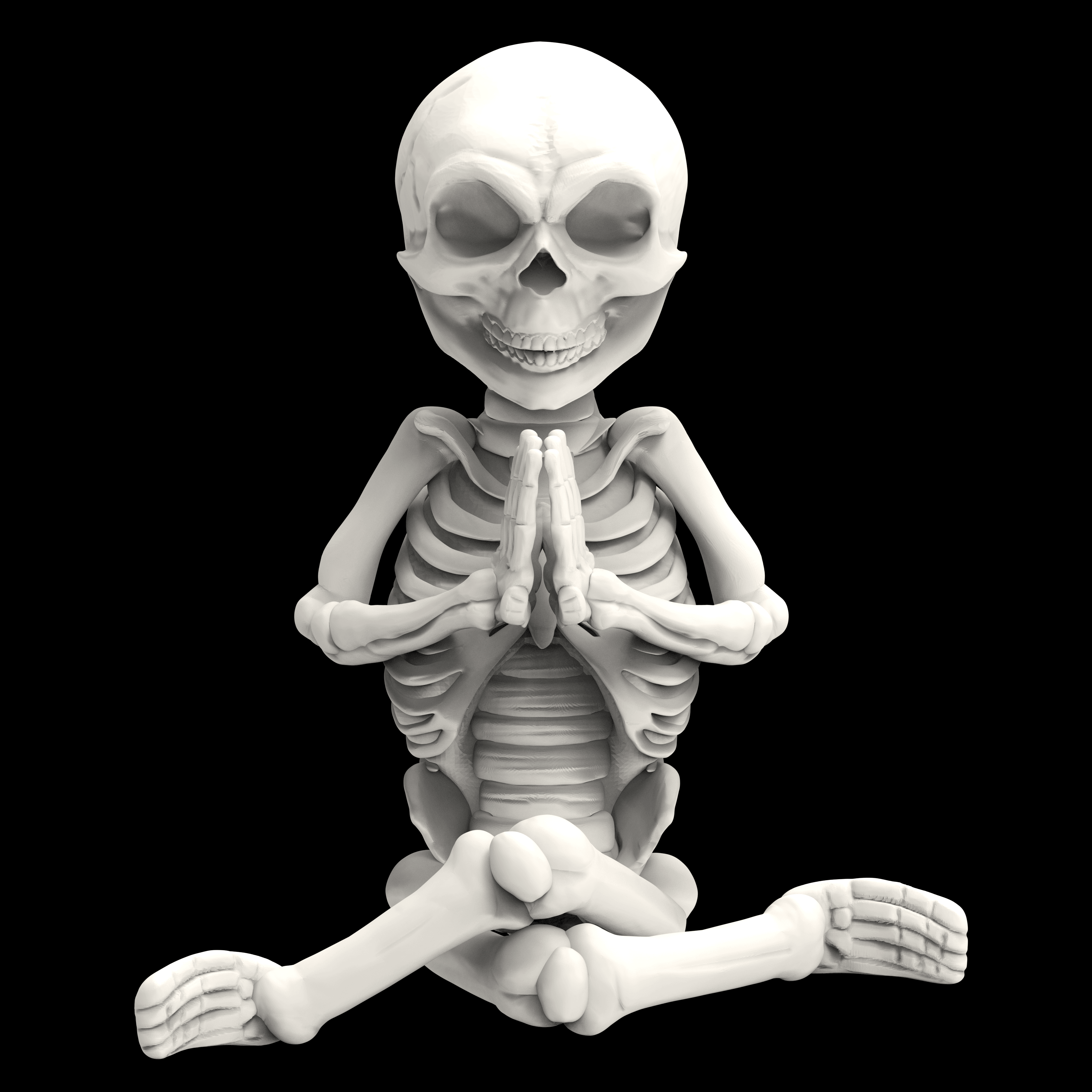 Skull Yoga pose 3d model