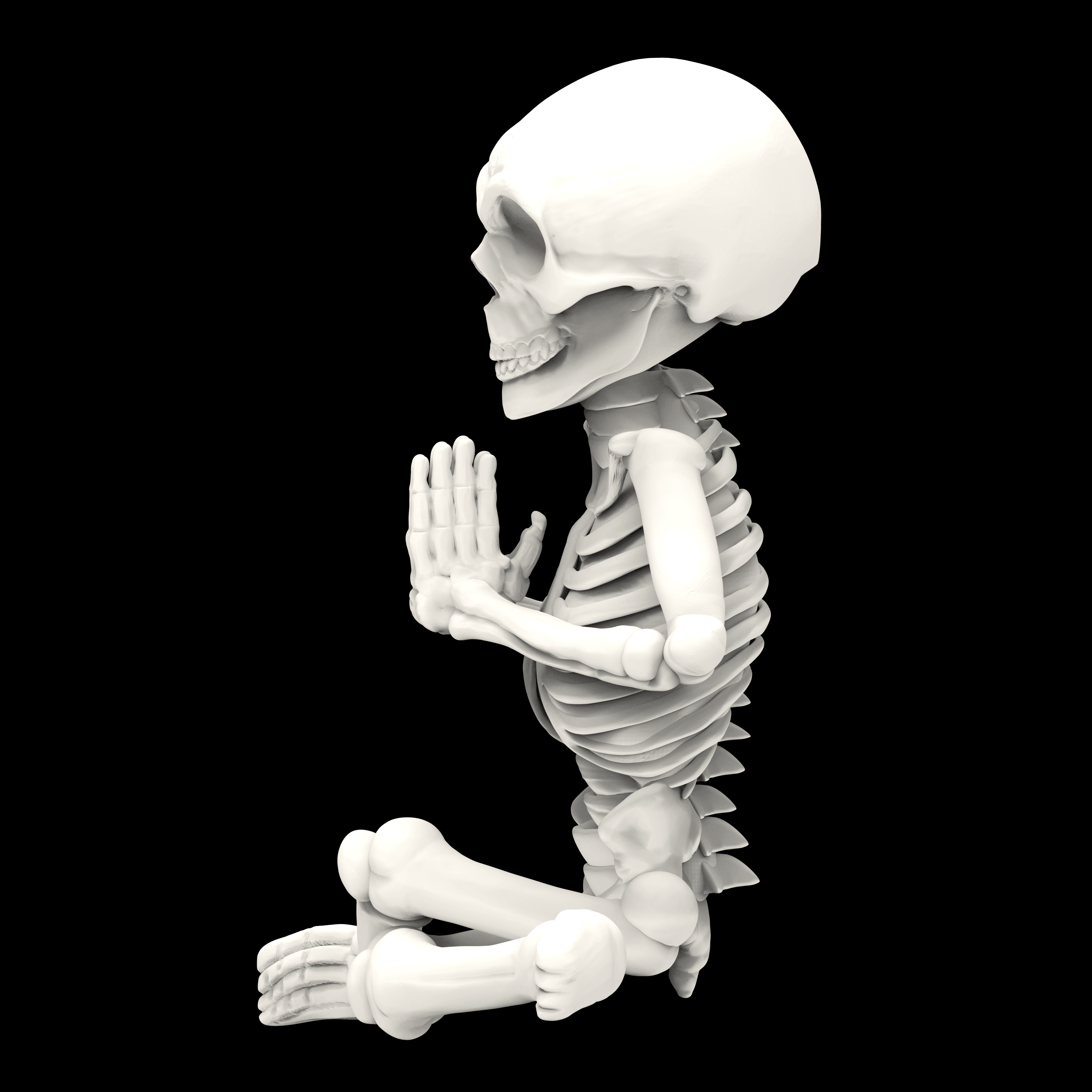 Skull Yoga pose 3d model