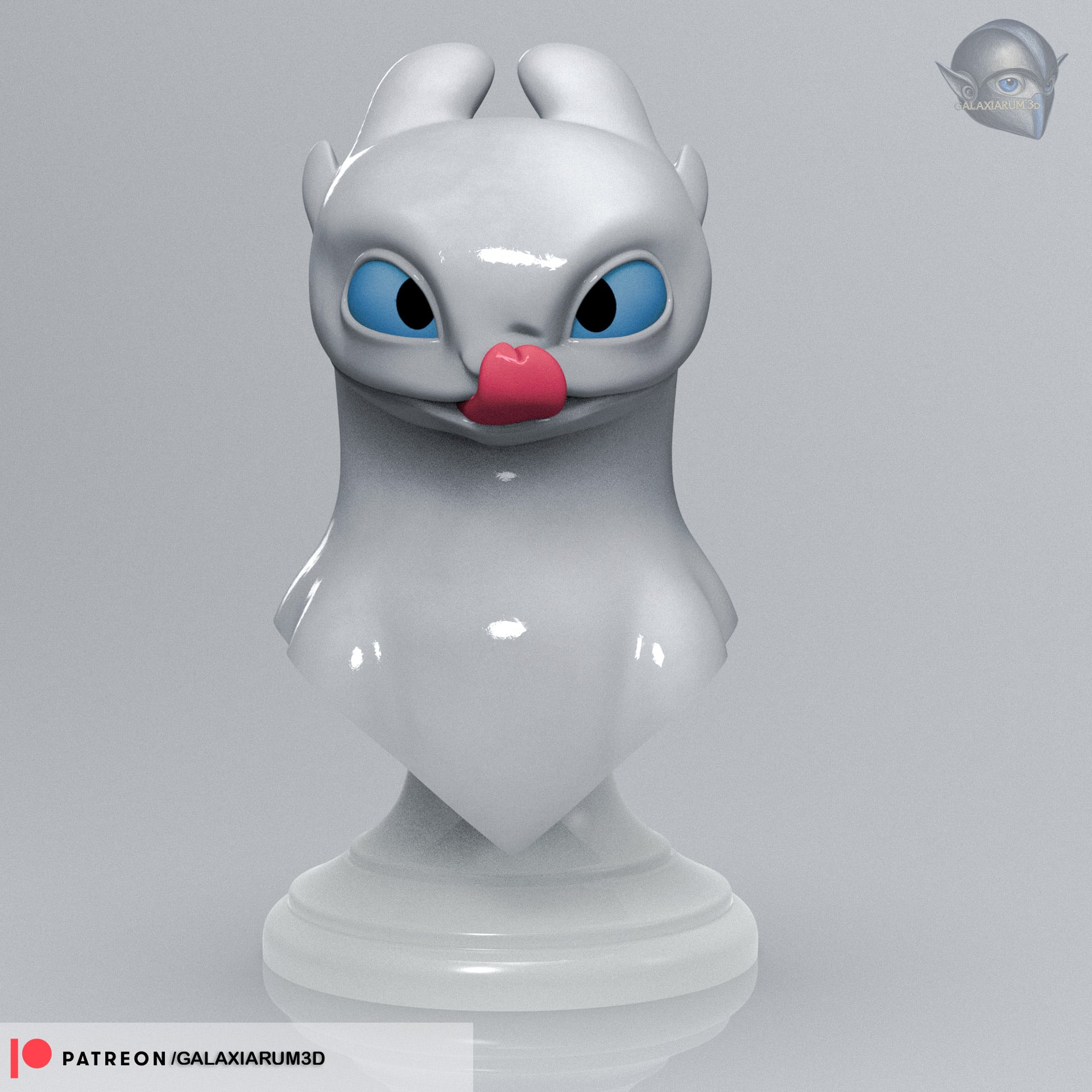 Light Fury – Bust | STL + Colored 3MF (FREE) 3d model