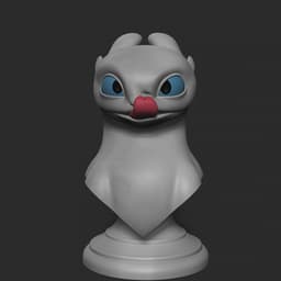Light Fury – Bust | STL + Colored 3MF (FREE) 3d model