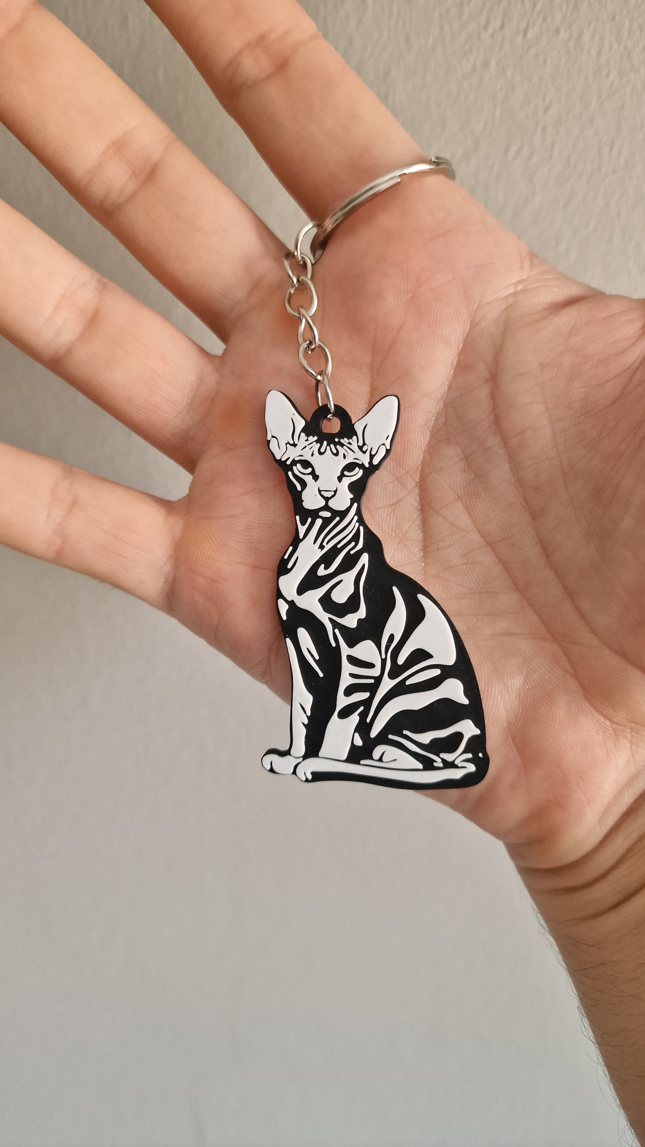 Peterbald keychain+magnet 3d model
