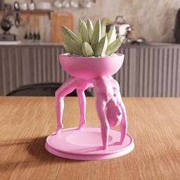 Surrealist Athletic Bridge Pose Decorative Planter 3d model