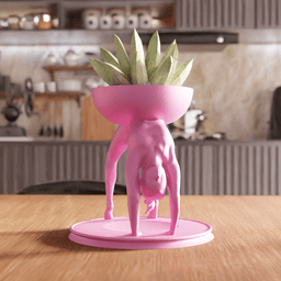 Surrealist Athletic Bridge Pose Decorative Planter 3d model