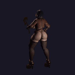 Thick Vampire Axe Queen v2 3d model