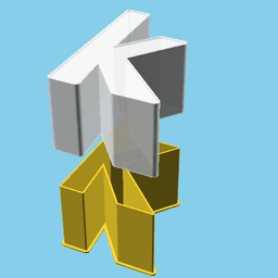 LATIN SMALL LETTER K, nestable box (v1) 3d model