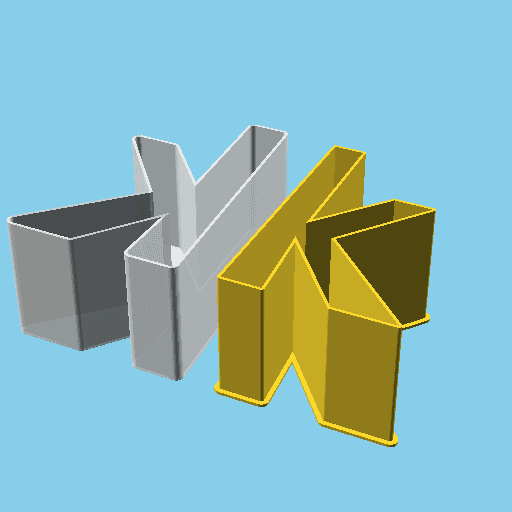 LATIN SMALL LETTER K, nestable box (v1) 3d model